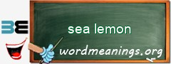 WordMeaning blackboard for sea lemon
